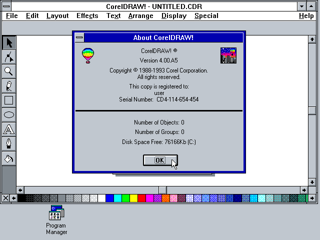 Corel Draw 4 - About